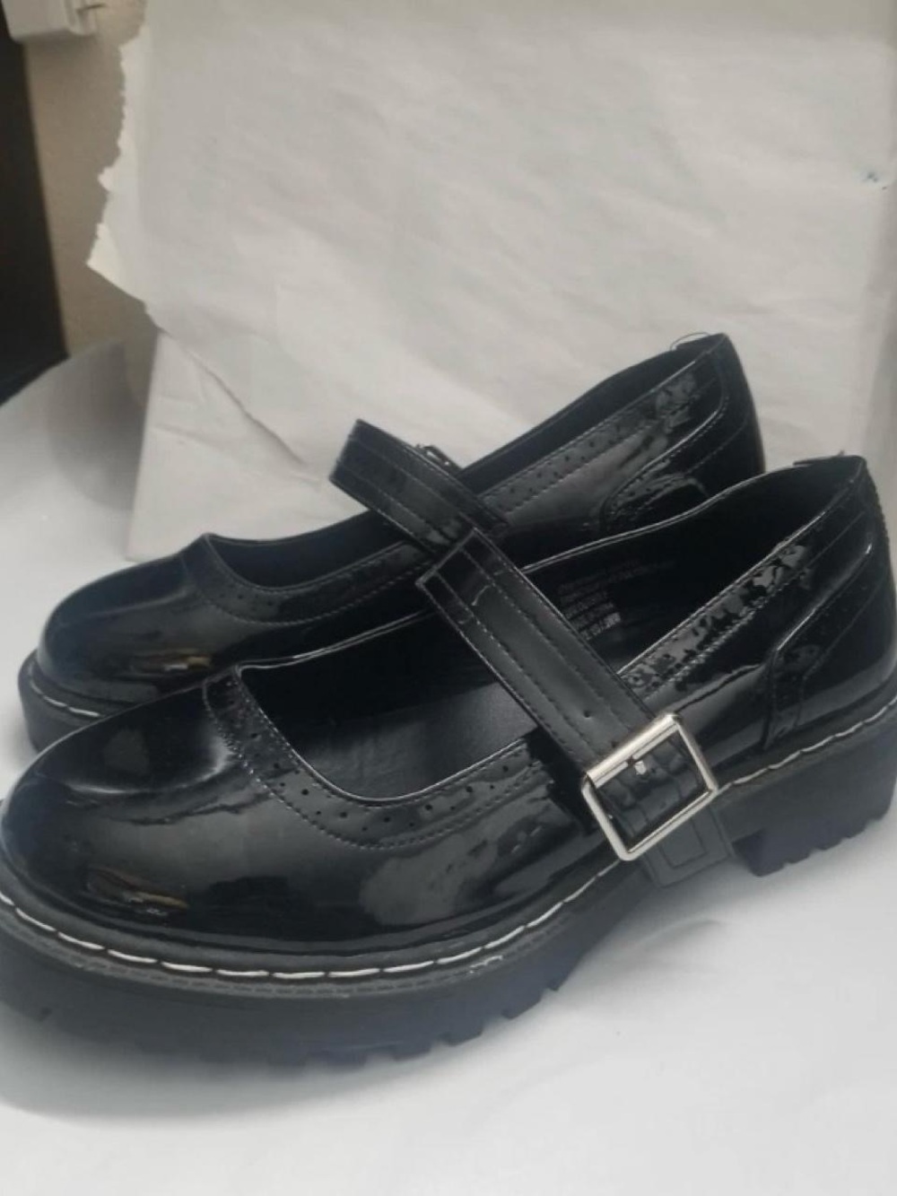 torrid Black Patent Mary Jane Platform Shoes with Lug Sole